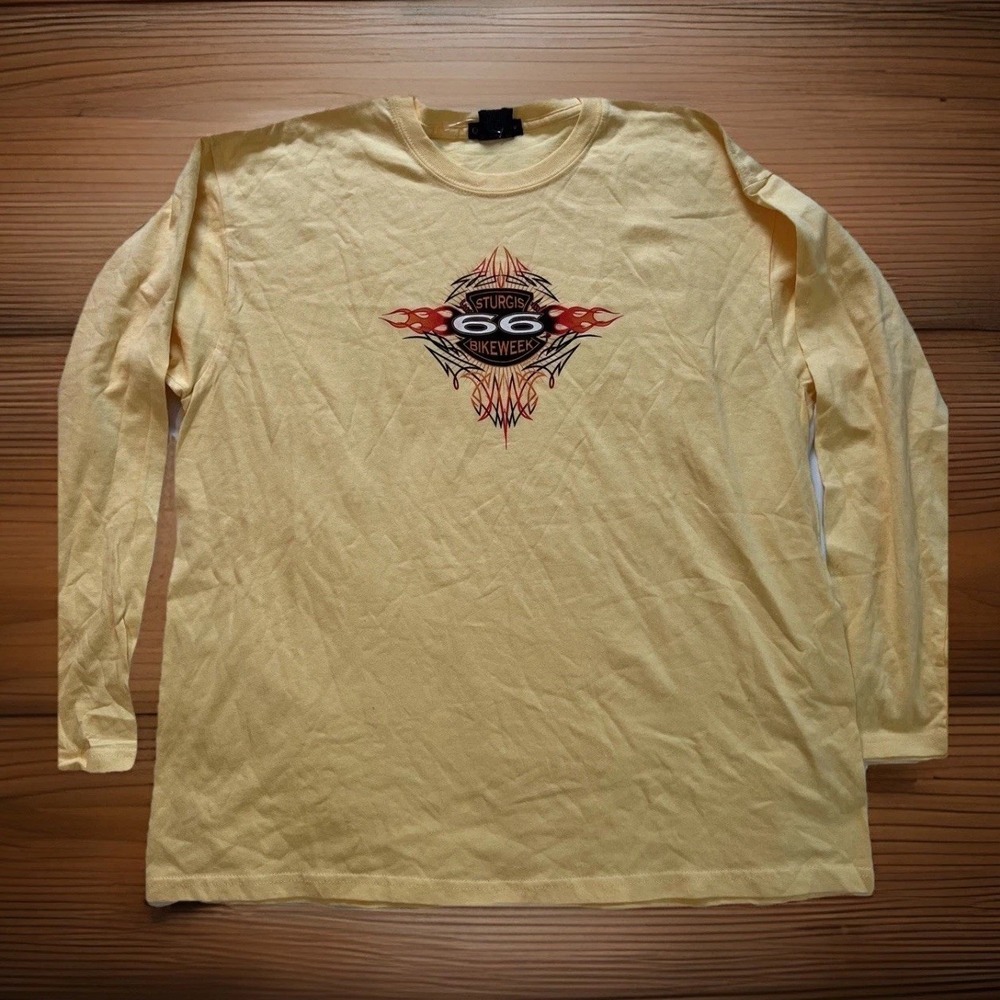 Vintage Men's Sturgis 66 Flame Long-sleeve T-Shirt XL (a18) - Picture 2 of 5